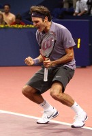 Roger Federer im Moment seinens Triumphes