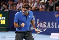 zu früh gejubelt: Federer nach dem Satzausgleich